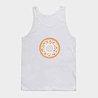 White Donut and Colorful Sprinkles Tank Top